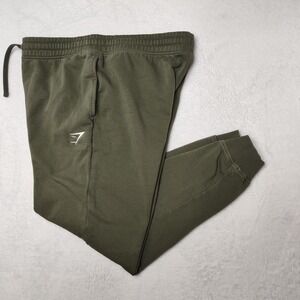 Gymshark Jogger Pants Men XL Green Fleece Sweatpants Crest Jogger Athletic A2AAH